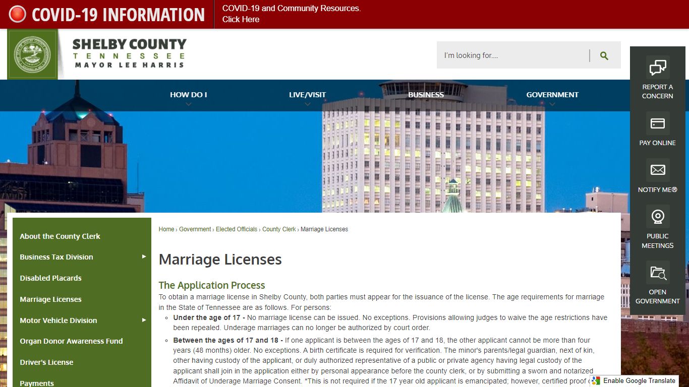Marriage Licenses | Shelby County, TN - Official Website